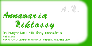 annamaria miklossy business card
